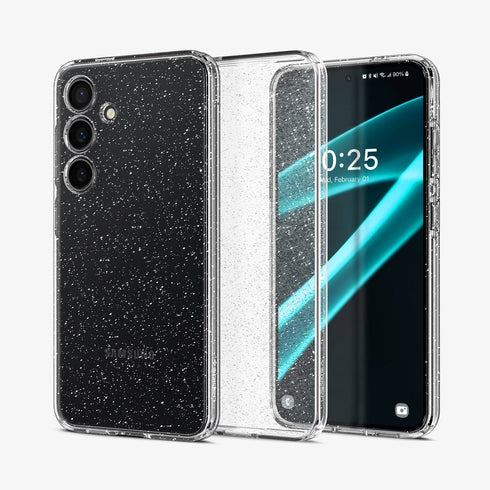 ACS07285 - Galaxy S24 Ultra Case Liquid Crystal Glitter in Crystal Quartz showing the back